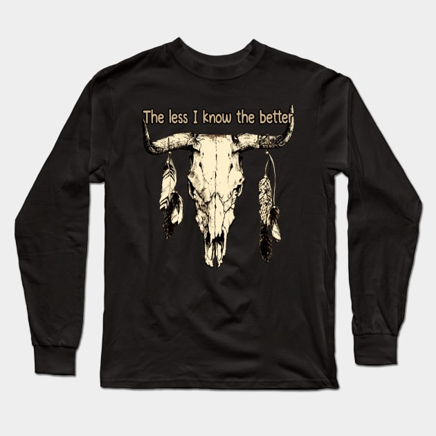 It Feels Like I Only Go Backwards Bull Skull Long Sleeve T-Shirt by KatelynnCold Brew